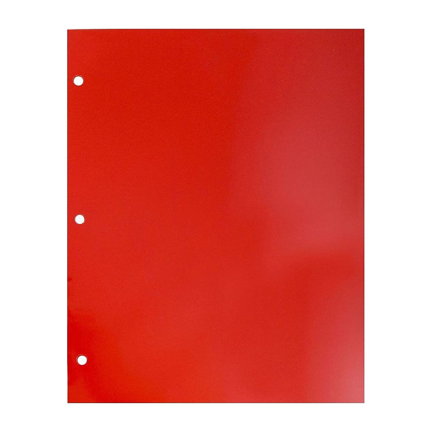 JAM Paper Glossy 3 Hole Punch Folders, Red, 100/Pack