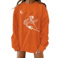 thumbnail image 1 of Sudadera holgada de manga larga con cuello redondo y estampado clásico de Halloween para mujer Pompotops FGAJ19243, 1 of 7