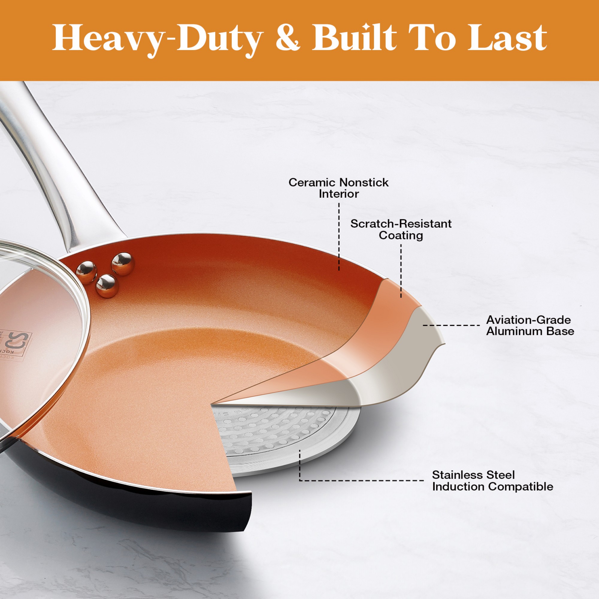 Koch Systeme CS 8" Nonstick Copper Skillet with Lid photo 4
