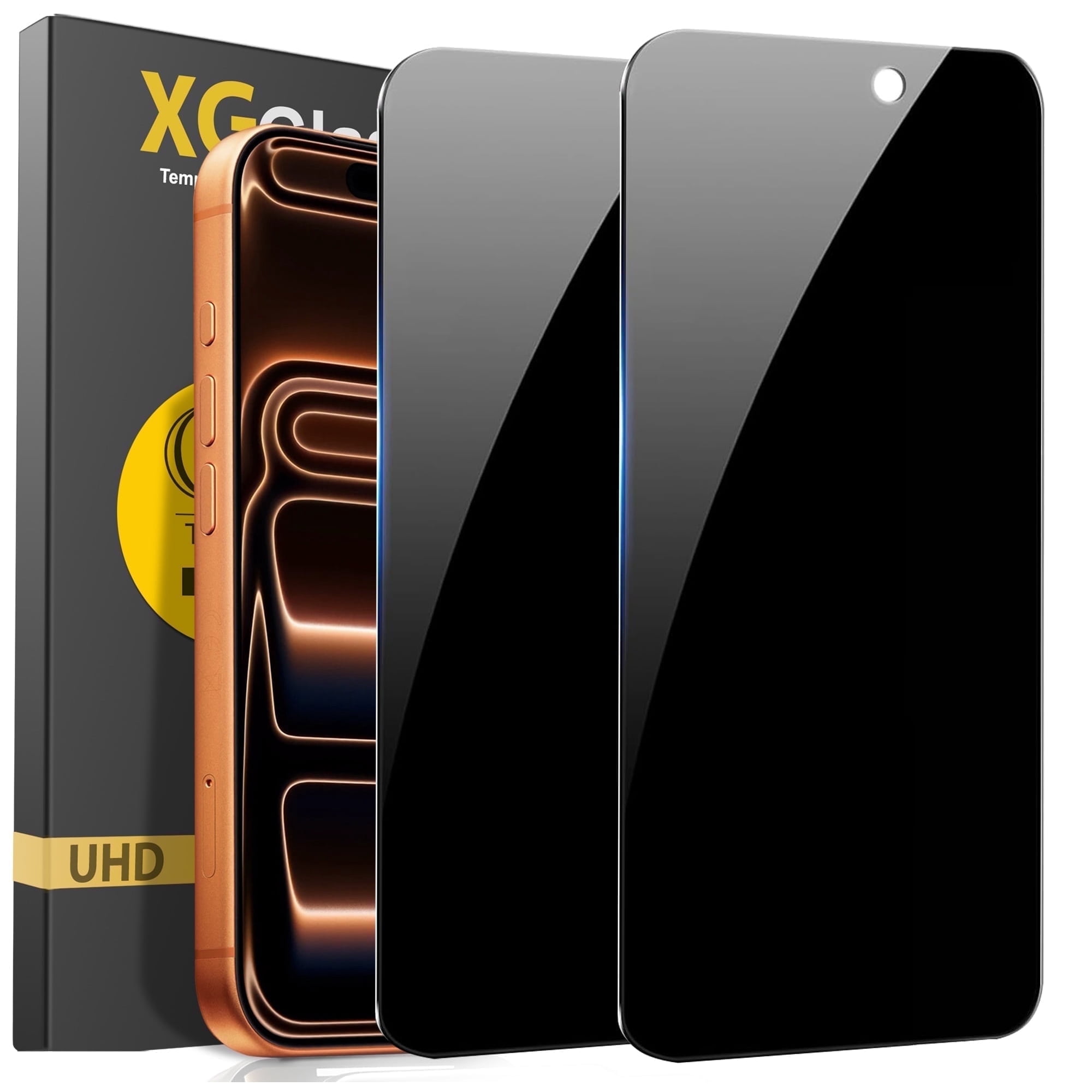 NevEND For iPhone 17 / iPhone 17 Pro Privacy Screen Protector, 2-Pack Shatterproof Tempered Glass Film 6.3"