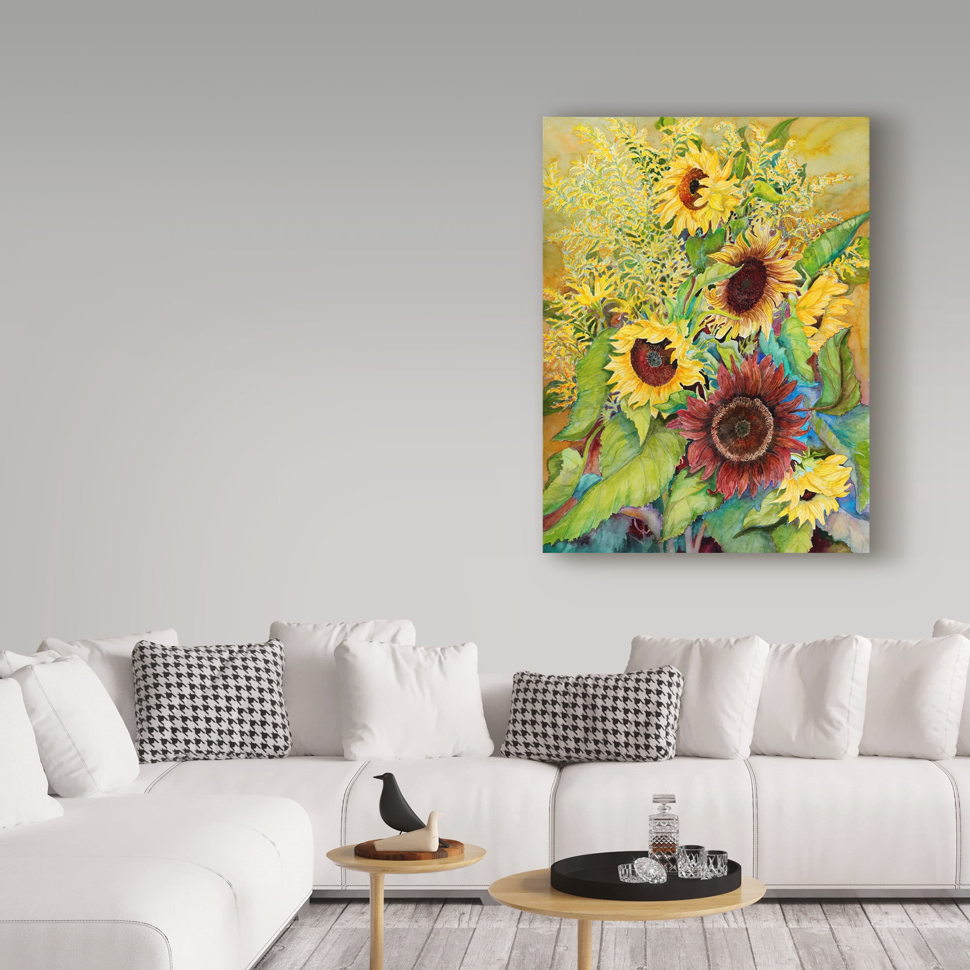 Trademark Fine Art 'Sunflowers And Goldenrods' Canvas Art by Joanne Porter