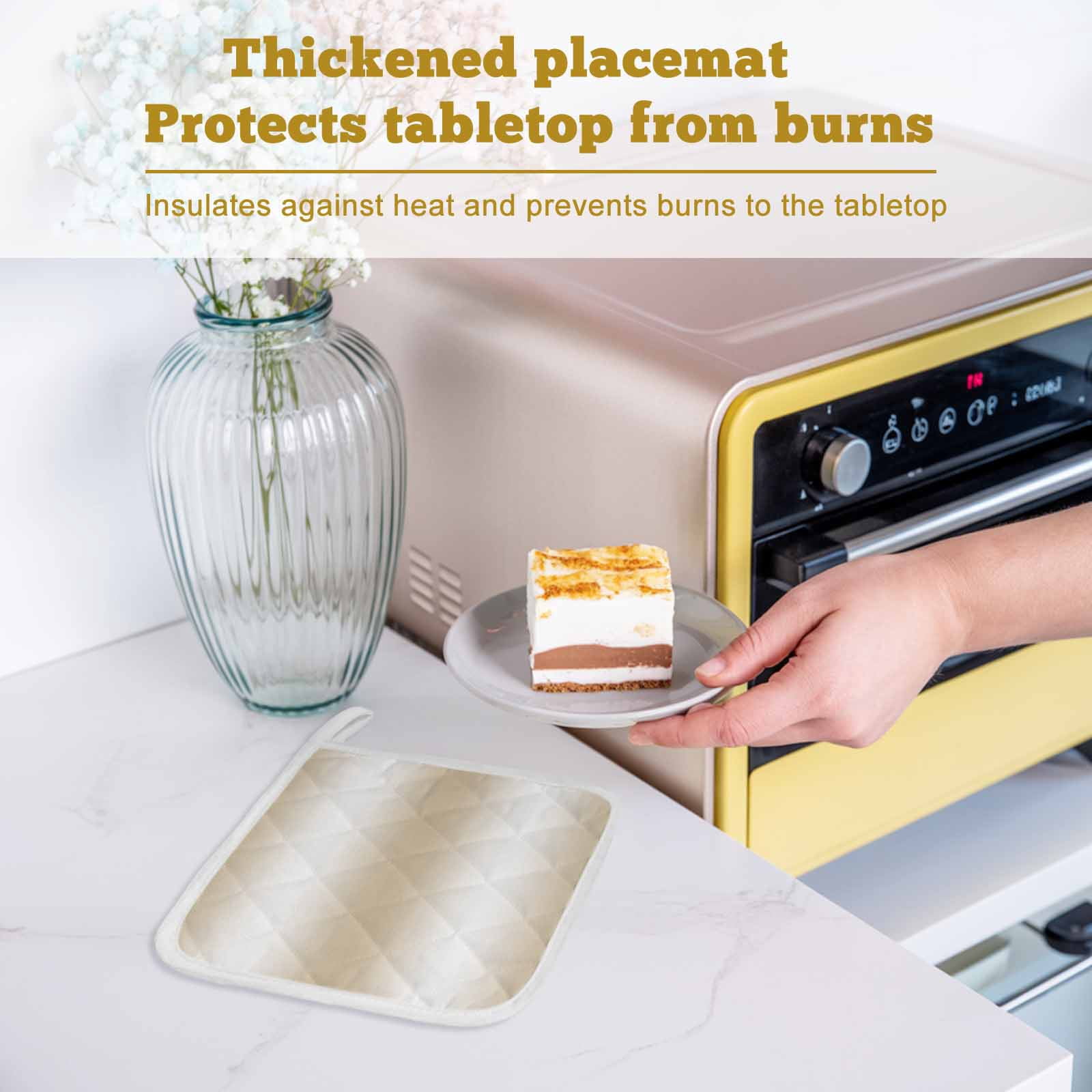 Beige White Ombre Pot Holders for Kitchen Heatproof Potholder, 2 Pack Country Minimalist Abstract Gradient Hot Pads Multipurpose Oven Pads Cloth Potholders Trivet for Cooking and Baking