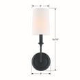 thumbnail image 5 of Crystorama Libby Langdon For  Sylvan 1 Light Black Forged Sconce - 4.87'' W x 15.75'' H x 7.75'' D, 5 of 10