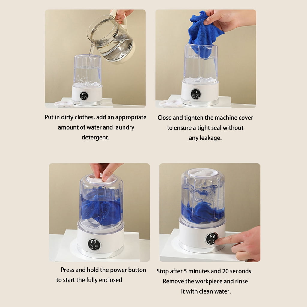 Portable Rechargeable Underwear Washer, Gentle Cycle, Compact ABS Design, Quiet Motor for Travel, Dorms, Home Use