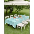 thumbnail image 4 of Outdoor Tablecloth with Umbrella Hole for Patio/Picnic/Party/Camping, Turquoise Waterproof Table Cloth Rectangle Table Cover Washable, Modern Abstract Art Ombre Striped (60"x 84"), 4 of 8