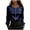 Blue, variant on Women's Blouse Long Sleeve Satin Shirts Front Pearl Embellished Puff Cuff | Casual Office Crewneck Business Black for Size M