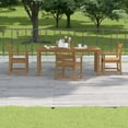 thumbnail image 3 of Williamspace Patio Dining Table Sets, 5pcs Outdoor HIPS Dining Furniture Set 70.8'' Rectangular Table and 4 Chairs, All Weather Resistant for Backyard Conversation Garden Poolside Balcony Lawn, Teak, 3 of 5