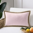 thumbnail image 3 of 1 pieza de funda de almohada con adorno de granja, arpillera con ribete de lino, almohada para exteriores con bordes personalizados, 12x 20", 3 of 5
