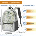 thumbnail image 4 of 17 Inch Lightweight Backpack,PVC Waterproof Oxford Fabric, Ergonomically Designed, with Large Capacity, Floral Flowers Print, 4 of 5
