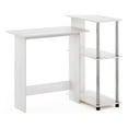 thumbnail image 1 of Pemberly Row Corner Computer Desk with Bookshelf in Stainless Steel Tubes, 1 of 6