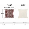 thumbnail image 5 of Boho Throw Pillow Covers 18x18 Inch Set of 2, Christmas Burgandy Red Decorative Throw Pillow Covers Carpet Pattern Wine Red Outdoor Cushion Cover for Sofa Couch Farmhouse Room Bed Decor, 5 of 7