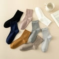 thumbnail image 2 of Calcetines de tubo para mujer, calcetines sencillos de color sólido, suaves y transpirables, calcetines de algodón de otoño e invierno, calcetines de mujer sin hueso de color sólido, 2 of 5