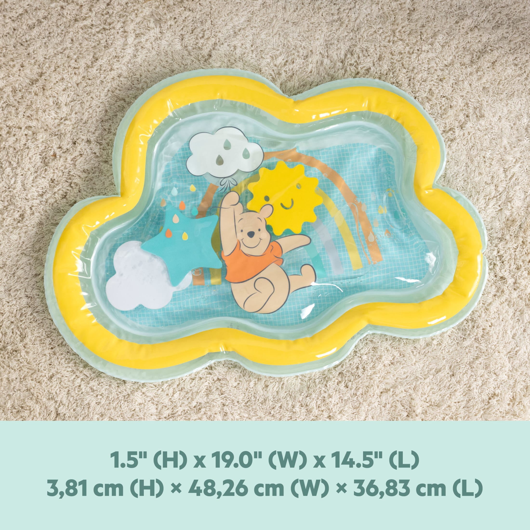 Bright Starts Disney Winnie the Pooh Once Upon a Time Water Mat, Blue, Newborn
