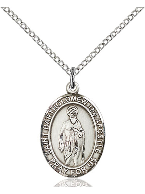 Bonyak Jewelry St Bartholomew The Apostle Hand-Crafted Oval Medal Pendant in 14kt Yellow Gold-Filled 