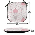 thumbnail image 5 of Cartoon Chair Seating Cushion, Pattern with Accessories of Cartoon Mystic Candles Bouquet Dress Shows, Soft Seat Pads for Office with Anti-slip Backing, 16"x16", Rose Pale Pink White, by Ambesonne, 5 of 7