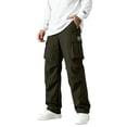 thumbnail image 2 of HaCpiu Men's Heavy Twill Cargo Pants, Loose Straight Leg Tactical Workwear Trousers, Relaxed Multi-Pocket Utility Casual Pants, Army Green L, 2 of 8