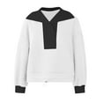 thumbnail image 4 of Yangnuo Womens Fashion Loose Sweatshirts Women's Loose Color-blocked Long-sleeved Turtleneck Pullover Sweater Top, 4 of 5