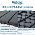 thumbnail image 3 of 58 Pack Plastic Interlocking Deck Tiles, 12"x12" Snap Together Outdoor Patio Flooring, Waterproof All-Weather Deck Floor Tiles for Balcony, Backyard, Garden, Poolside, Porch, Lawn & Indoor Spaces, 3 of 10