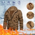 thumbnail image 2 of Men's Autumn And Winter Leisure Plus Large Size Padded Velvet Zipper Multi-pocket Lapel Long Cotton-padded Jacket Coat Jacket, 2 of 8