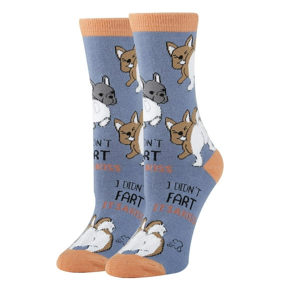 OoohYeah Womens Funny Corgi Crew Socks, Not A Fart, Novelty Cute Cotton Socks
