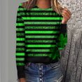 thumbnail image 2 of Pompotops T-shirts Décontractés à Manches Longues pour Femmes Imprimé St. Patrick Col Rond Pull Tops Liquidation, 2 of 5