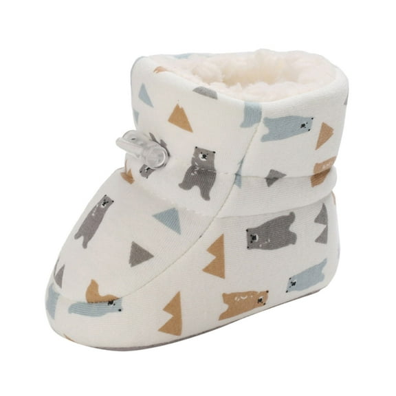 Fozruso Autumn And Winter Children Baby Boots Boys And Girls Cotton Shoes Soft Lightweight Comfortable Warm Elastic Band Cute Cartoon Pattern Sizes 4 Toddler(Multicolor)