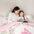 thumbnail image 5 of Castle Fairy Monogrammed Letter A 3 Pieces Queen Comforter Set for Teens Boys Girls,Kawaii Bow Ultra Soft Bedding Sets,Chic Flower Rose Bedding Comforter Set,Super Cozy Room Decor, 5 of 8