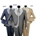 thumbnail image 3 of Pinestripe Fashion Suit with Contrast Collar, Cuffs & Vest, 3 of 4