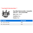 thumbnail image 2 of Rear Wheel Hub Assembly - Compatible with 2011 - 2015 Lincoln MKX 2012 2013 2014, 2 of 2