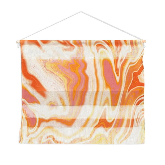 Society6 SunshineCanteen Orange Marble Fiber Wall Art 47" x 32"