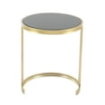 thumbnail image 6 of DecMode 14" x 17" Gold Metal Round Nesting Accent Table with Black Glass Top, 3-Pieces, 6 of 15