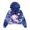 thumbnail image 4 of Xoenoiee Axolotl Star Cloud Print Girls Half Zip up Sweatshirt Trendy Winter Cropped Hoodie Long Sleeve Shirt Pullover Youth Girl Outwear Coat, 11-12 Years, 4 of 7