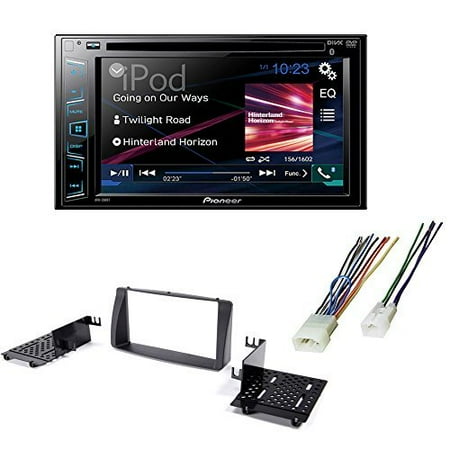 Stereo Install Dash Mount - Double Din DVD/ CD Bluetooth Car Stereo Radio Receiver Dash Mounting Install Kit + Harness for Toyota Corolla 2003 - 2008