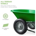 thumbnail image 7 of Yunken Dual-Wheel Garden Cart, Home Utility Yard Wheelbarrow with Built-in Stand for Lawn, Gardening, Construction - Bright Green, 7 of 7