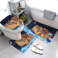 thumbnail image 3 of Bathroom Rugs Sets 3 Piece - Ocean Scene with Noah's Ark Absorbent Non Slip Bath Mats, U-Shape Toilet Lid Cover, Contour Mat, Soft Washable Shower Mats Bath Rug Mat for Bathroom Tub Toilet, 3 of 7