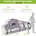 thumbnail image 5 of BUTINGLALE Outdoor Mobile Chicken Coop with Wheels Hen House with Nesting Box Wooden Bunny Cage Large Duck House with Run UV Roof Rabbit Hutch(Grey), 5 of 7