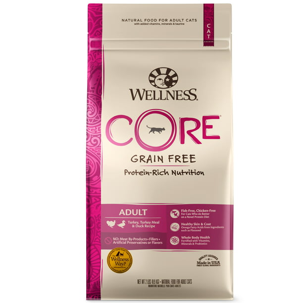 Wellness Core Grain Free Turkey Turkey Meal Duck Formula Dry Cat Food 5 Pound Bag Walmart Com Walmart Com