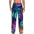 thumbnail image 7 of Salouo Colorful Tropical Leaves Print Pajama Pants for Men, Lounge Pants Elastic Waistband Casual Men's sleepwear Loungewear Sleep Pajama Pant -Small, 7 of 7