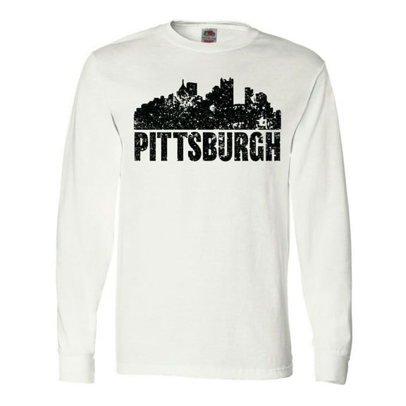 Inktastic Pittsburgh Skyline Grunge Long Sleeve T-Shirt