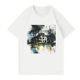 thumbnail image 3 of NAMTYQX Hawaiian Shirts for Women Lightweight Crew Neck Plus Size Print Loose Fit Cute mit Print Short Sleeve Breathable T Shirts for Women Black Size M, 3 of 5