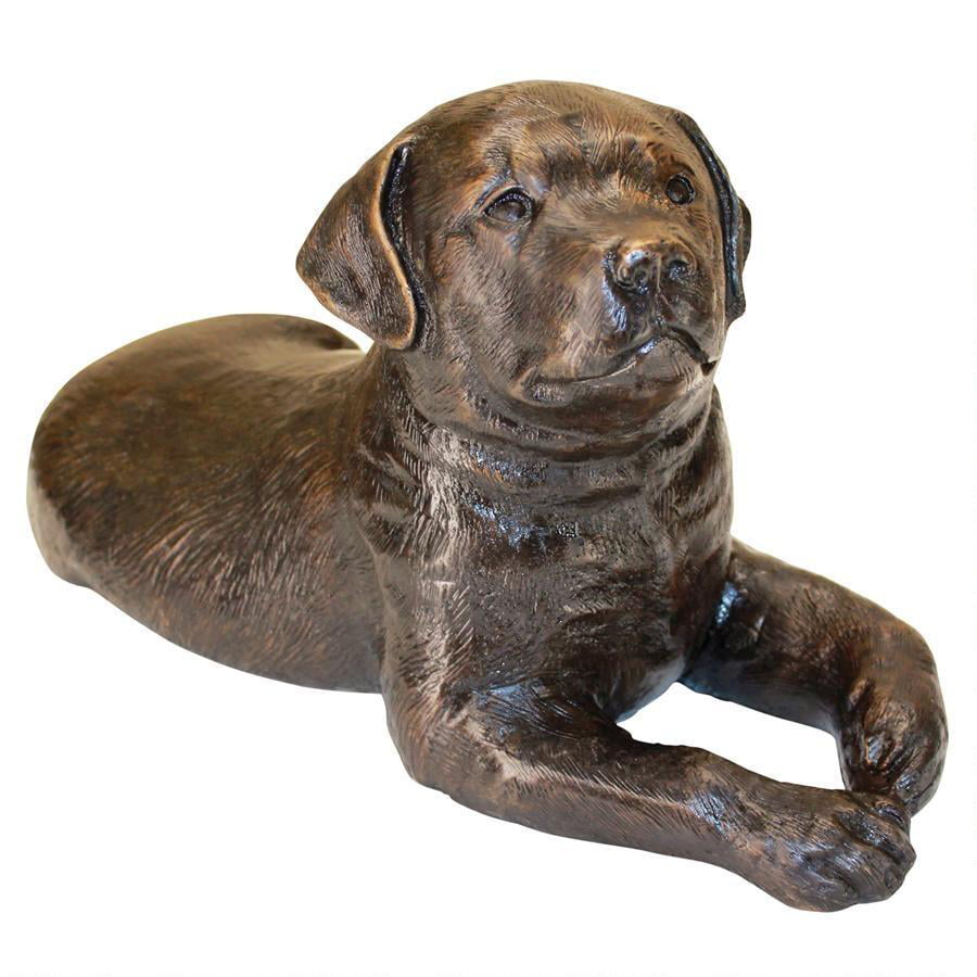 Bronze garden decor Beautiful bronze statue of a sitting dog labrador