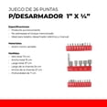 thumbnail image 4 of Juego De 26 Puntas P/ Desarmador SANTUL 1' X 1/4', 4 of 5