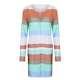 thumbnail image 1 of Heliisoer Solid Women's Color Striped Stitching Long-Sleeved Cardigan Button Coat Printed Plaid, 1 of 7