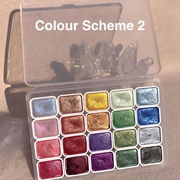 CCOCC Metallic Glitter Watercolors,Glitter Watercolor Paint,Metallic Watercolor Paint Set Professional,Shifting Watercolor Painting Set for Art Painting,B