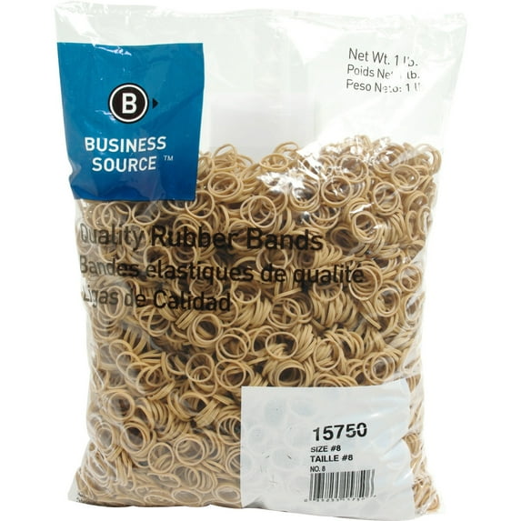 Business Source Quality Rubber Bands - Size: #8 - 0.9" Length x 0.1" Width - Sustainable - 5200 / Pack - Rubber - Crepe | Bundle of 5