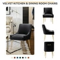 thumbnail image 5 of SEYNAR Modern Glam Pleated Velvet Dining Chair Set of 2, Tufted Upholstered Side Accent Kitchen Chair for Living Room(Black), 5 of 5