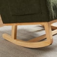 thumbnail image 5 of 27.2"W High Back Nursery Rocking Chair with Big Side Pocket, Fabric Upholstered Accent Armchair with Waist Pillow&Thick Cushion, Living Room Lounge Rocking Chair, Army Green, 5 of 7