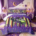thumbnail image 2 of Manfei Cartoon Halloween Bed Spread Queen,Spooky Skull Print Queen Coverlet Set,3pcs,1 Quilt and 2 Pillowcases, 2 of 7