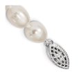 thumbnail image 2 of 925 Sterling Silver Pearl Necklace Chain Rhodium 7-8mm White FW Cultured Rice 18 inch 7 to 8 mm, 2 of 3