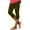 Brown, variant on Womens Yoga Pants Capri Classic Casual Skinny Ruffled Trim Yoga Leggings Spandex Elastic Mid Rise 3/4 Length Leggings Solid Trousers for Ladies Workout Vacation Gray